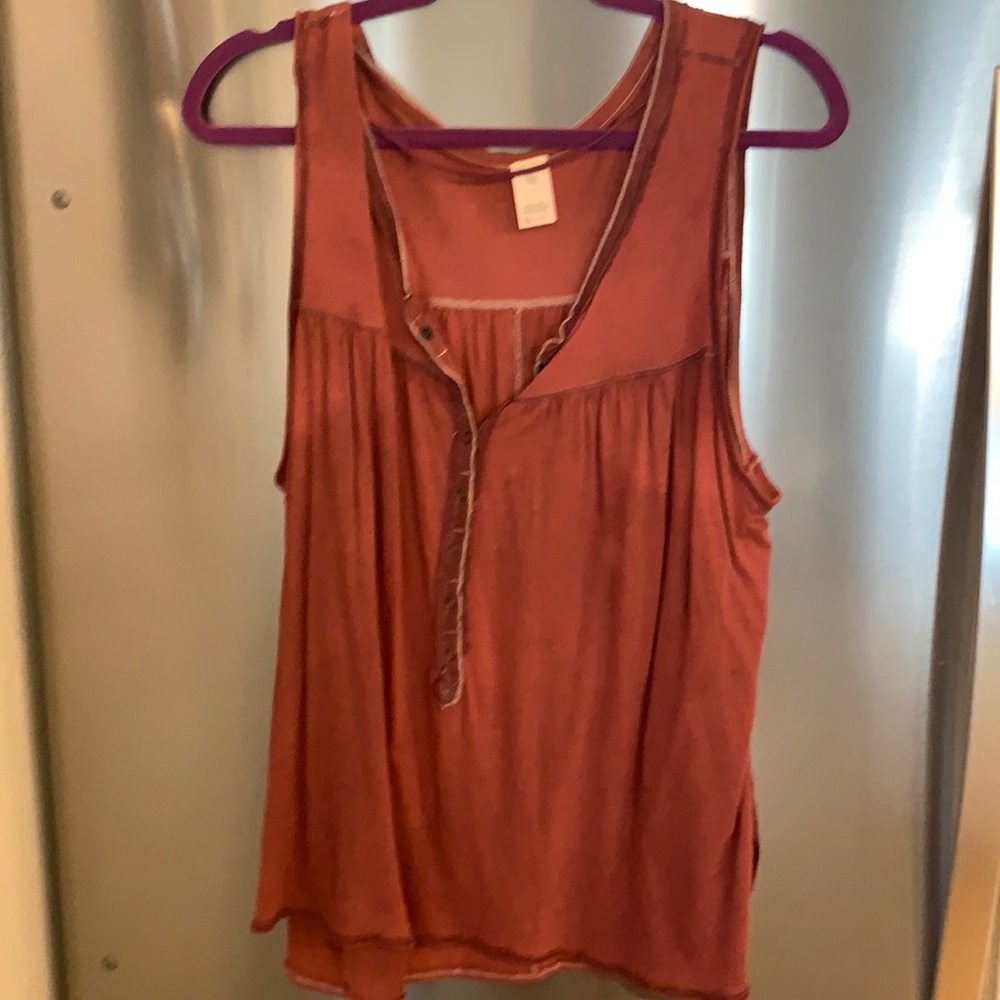 Burnt red free people oversized tank
